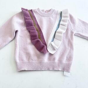 Zara Girls Pink Ruffled Sweater Size 2-3 Years - Excellent!